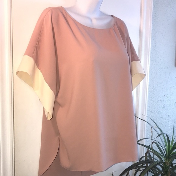 Zara Blush Pink and Cream Top Size Small - Picture 2 of 11